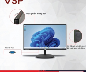LCD 18.5'' VSP E1916H Chính hãng (TN - VGA, HDMI, 1440 x900, 60Hz) + Tặng Webcam